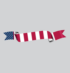 3d Flag Of United States Of America On Ribbon