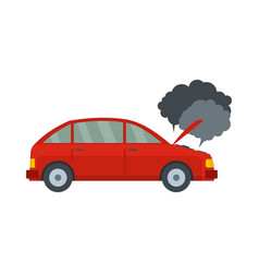 Car In Smoke Icon Flat Style