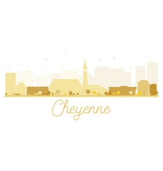 Cheyenne City Skyline Golden Silhouette