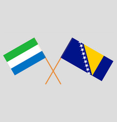 Crossed Flags Of Sierra Leone And Bosnia And