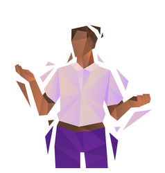 Low Poly Black Man In Shirt And Trousers