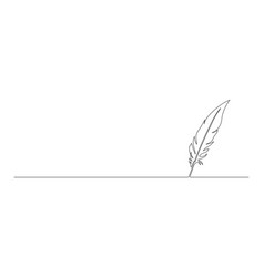 One Continuous Line Drawing Of Bird Feather