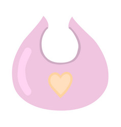 Pink Feeding Bib With Heart