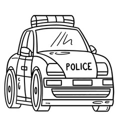 Police Car Isolated Coloring Page For Kids