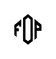 Fop Letter Logo Design With Polygon Shape