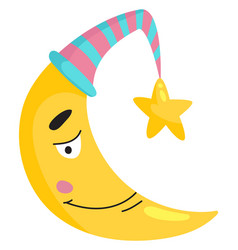 Funny Crescent Face Cute Night Star Character