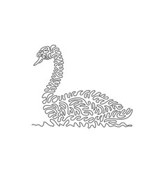 Single One Line Drawing Abstract Art Cute Swan