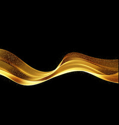 Smooth Shiny Golden Wave Design Elementabstract