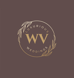 Wv Initials Letter Wedding Monogram Logos