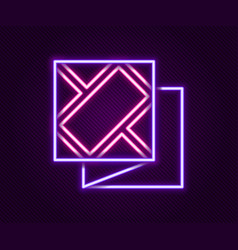 Glowing Neon Line Folded Map Icon Isolated