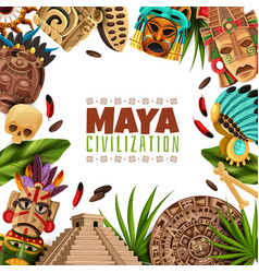 Maya Civilization Cartoon Frame