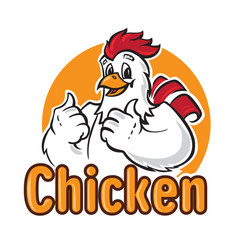 Funny chicken logo Royalty Free Vector Image - VectorStock