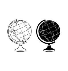 Outline Globe Doodle Sketch Hand Drawn School