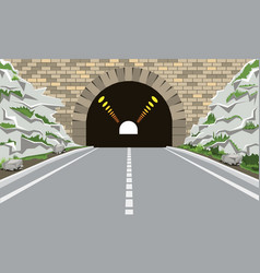 Tunnel And Highway With Flat And Cartoon Style