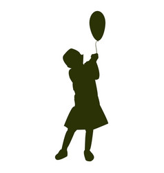 Girl Holding Balloon Silhouette