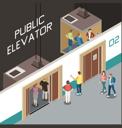 Elevator Isometric Composition