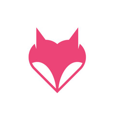 Fox Head With Love Minimalist Modern Logo