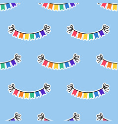 Seamless Pattern With Rainbow Colored Flags