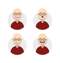 Flat Bald Old Elder Man Male With Grey Beard