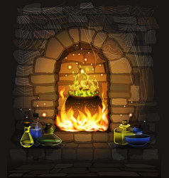 Happy Halloween Background Fantasy Fireplace