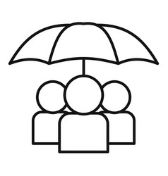 People Under Umbrella Icon Outline Style