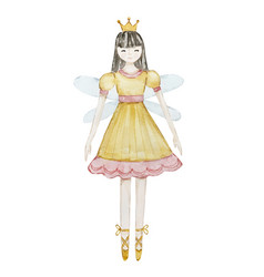 Watercolor Christmas Nutcracker Fairy Ballerina