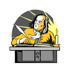 Ben Franklin Writing Retro