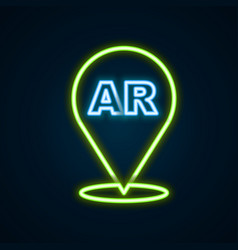 Glowing Neon Line Augmented Reality Ar Icon