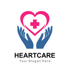 Heart Care Flat Style Logo