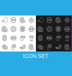 Set Line Negative Virus Corona 2019-ncov On