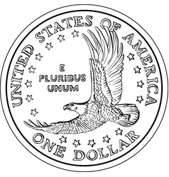 American Money Dollar Coin With Eagle