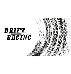 Drift Racing Background With Grunge Tire Tracks