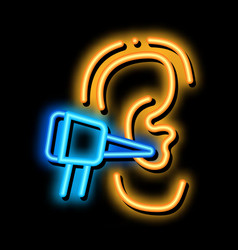 Ear Check Neon Glow Icon