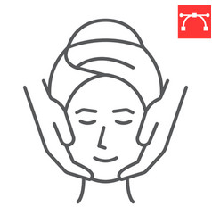 Face Massage Line Icon