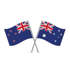 New Zealand And Australia Crossed Flags