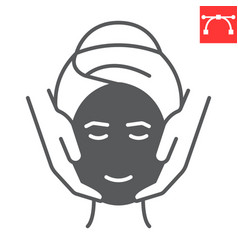 Face Massage Glyph Icon