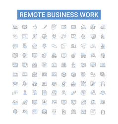 Remote Business Work Outline Icons Collection