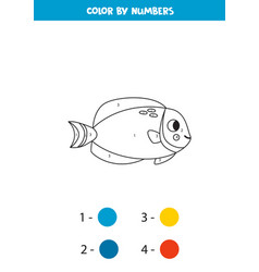 Color Cute Powder Blue Tang By Numbers Worksheet