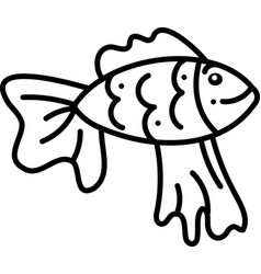 Gold Fish Doodle Cute Single Fish