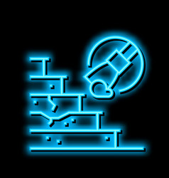 Steps Repair Neon Glow Icon