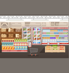 Supermarket Store Interior With Goods Big