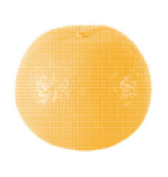 Tangerine Unpeeled One Isolated From Circle Dots