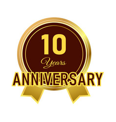 10-year Anniversary Badge Design With Golden