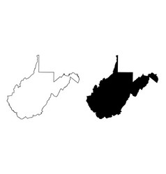 Set Of West Virginia Map Shape United States