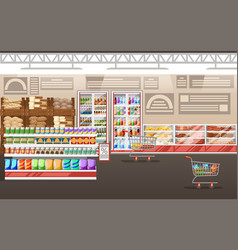 Supermarket Store Interior With Goods Big