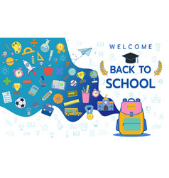 Back To School Banner Concept With Icon Of