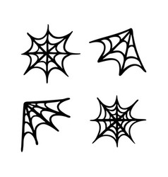 Doodle Bold Spider Web Clipart Halloween Spider