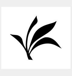 Doodle Branch With Leaf Icon Isolated Stencil