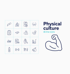 Physical Culture Icons Set Of Line Icons