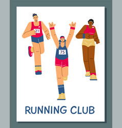 Poster Or Vertical Banner About Running Club Flat